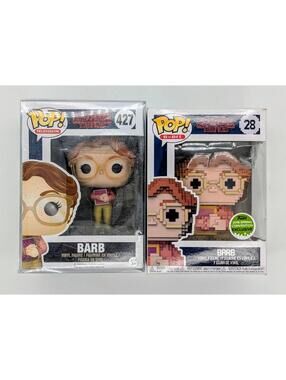 Funko Pop! Stranger Things Barbara Holland (Barb) #427 & 8Bit #28 2018 Exclusive